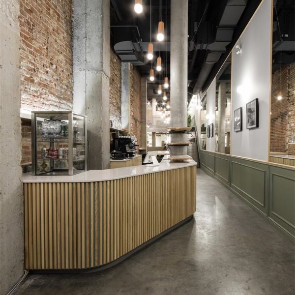 辦公室設計的狹窄的休閑餐廳